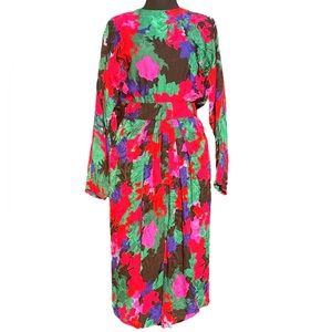 Vintage Color Splash Silk Dress